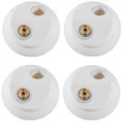 Kit 4 Plafon Duplo Redondo Sobrepor Decorativo Para 2 Lâmpadas Led Soquete Porcelana E27 100W Bivolt Ilumi