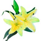 Kit 4 Plantas Artificiais Lírio Amarelo Enfeite Jardim 73cm