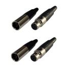 Kit 4 Plug Mini XLR Macho e Fêmea 4 Pinos Profissional Kit 4 Plug Mini XLR Macho e Fêmea 4 Pinos Profissional