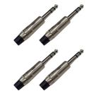 Kit 4 Plug P10 Estéreo Linha Profissional Estilo Amphenol HJ139