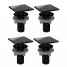 Kit 4 Plug Tapa Furo Preto Acabamento Quadrado Torneira Balcão Parede Bidê Blukit 50mm