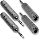 Kit 4 plugs adaptadores jack j10 para p2 estereo ponta níquel corpo metal profissional blindado