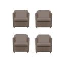 Kit 4 Poltrona Bia Decorativa Reforçada Recepção Clínica Salão Sala de Estar Suede