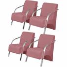 Kit 4 Poltronas 1 Lugar Vênus Braço Pé Alumínio Rosa Kit 4 Poltronas 1 Lugar Vênus Braço Pé Alumínio Rosa