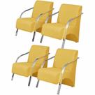 Kit 4 Poltronas 1 Lugar Vênus Pé Alumínio Amarelo Kit 4 Poltronas 1 Lugar Vênus Pé Alumínio Amarelo