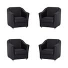 Kit 4 Poltronas Bia Decorativa Reforçada Recepção Clinica Salão Sala De Estar material sintético Kit 4 Poltronas Bia Decorativa Reforçada Recepção Clinica Salão Sala De Estar material sintético
