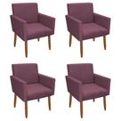 Kit 4 Poltronas Decorativa Nina Pés Palito Veludo Lilas Chamby Móveis Kit 4 Poltronas Decorativa Nina Pés Palito Veludo Lilas Chamby Móveis
