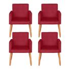 Kit 4 Poltronas Decorativa para Sala de Espera Sala de Estar Recepção