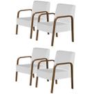 Kit 4 Poltronas Decorativas 1 Lugar Jade Braço Madeira D Salla Tecido Sintético Kit 4 Poltronas Decorativas 1 Lugar Jade Braço Madeira D Salla Tecido Sintético