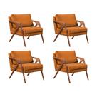 Kit 4 Poltronas Decorativas Mona Premium Base Madeira Maciça Veludo Terracota Kit 4 Poltronas Decorativas Mona Premium Base Madeira Maciça Veludo Terracota