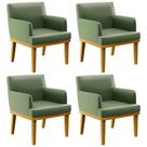 Kit 4 Poltronas Decorativas Para Sala De Estar E Recepção Beatriz W01 Facto Verde Musgo - Lyam Decor Kit 4 Poltronas Decorativas Para Sala De Estar E Recepção Beatriz W01 Facto Verde Musgo - Lyam Decor