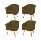 Kit 4 Poltronas Decorativas San Diego Sala de Estar Tecido Veludo Capuccino Kimi Decor