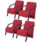 Kit 4 Poltronas Decorativas Vênus Braço Madeira 1Lugar DSalla Suede Kit 4 Poltronas Decorativas Vênus Braço Madeira 1Lugar DSalla Suede
