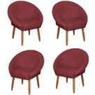 Kit 4 Poltronas Ibiza para Recepção Sala de Estar Decorativa Cadeira Estofada Resistente Escritório Manicure