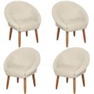 Kit 4 Poltronas Ibiza para Sala de Espera Decorativa Cadeira Estofada Resistente Escritório Recepção Manicure