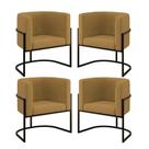 Kit 4 Poltronas Lua Sala Decorativa Suede Capuccino Balaqui Decor Kit 4 Poltronas Lua Sala Decorativa Suede Capuccino Balaqui Decor