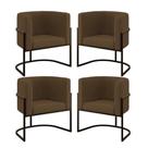 Kit 4 Poltronas Lua Sala Decorativa Suede Marrom Balaqui Decor Kit 4 Poltronas Lua Sala Decorativa Suede Marrom Balaqui Decor