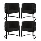 Kit 4 Poltronas Lua Sala Decorativa Suede Preto Balaqui Decor Kit 4 Poltronas Lua Sala Decorativa Suede Preto Balaqui Decor