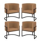 Kit 4 Poltronas Lua Sala Decorativa Veludo Capuccino Balaqui Decor Kit 4 Poltronas Lua Sala Decorativa Veludo Capuccino Balaqui Decor
