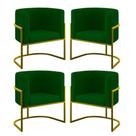Kit 4 Poltronas Lua Sala Decorativa Verde Suede Balaqui Decor Kit 4 Poltronas Lua Sala Decorativa Verde Suede Balaqui Decor