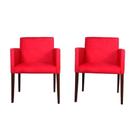 Kit 4 Poltronas Nina Estilo Retrô Ideal Para Sala De Estar - Vermelha - Cor: Vermelho