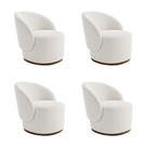 Kit 4 Poltronas Orgânicas Decorativas Premium para Recepção Clínica em Bouclê Italiano Off White Kit 4 Poltronas Orgânicas Decorativas Premium para Recepção Clínica em Bouclê Italiano Off White