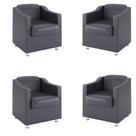 Kit 4 Poltronas para Recepção Clínica Médica - Balaqui Decor