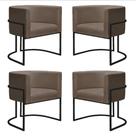 Kit 4 Poltronas Reforçadas Decorativa Sala Nayara Base Ferro Preto Suede Kit 4 Poltronas Reforçadas Decorativa Sala Nayara Base Ferro Preto Suede
