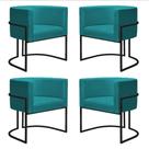 Kit 4 Poltronas Reforçadas Decorativa Sala Nayara Base Ferro Preto Suede Kit 4 Poltronas Reforçadas Decorativa Sala Nayara Base Ferro Preto Suede