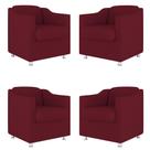 Kit 4 Poltronas Tilla Decorativas Consultório Sala Tecido Suede