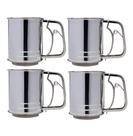 Kit 4 Polvilhadores Inox P/ Farrinha Açúcar Tapioca Peneira