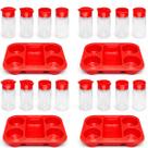 Kit 4 Porta Condimentos para Restaurantes e Lanchonetes 4 Frascos Preto