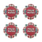 Kit 4 Porta Copos Natalino Estampado Descanso De Copos Natal