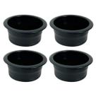 Kit 4 Porta Copos Plástico Preto Embutir Barco Mesa
