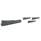 Kit 4 Porta Escova Dental Prata Plástico
