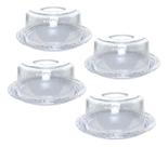 Kit 4 Porta Queijotampa Acrilico Decorada Trança Com Mesa Kit 4 Porta Queijotampa Acrilico Decorada Trança Com Mesa