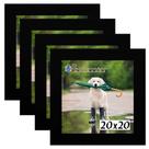Kit 4 Porta Retrado Molduras 20x20 Preto