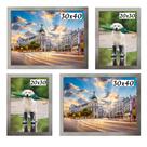 Kit 4 Porta Retratos Painel Parede Prateado