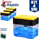 Kit 4 Porta Sabão Líquido Dispense de Detergente e Esponja para Cozinha Nas Cores Branco e Preto 600ml Kit 4 Porta Sabão Líquido Dispense de Detergente e Esponja para Cozinha Nas Cores Branco e Preto 600ml