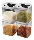 Kit 4 Porta Tempero Condimento Dosador Tampa Giratoria 300ml