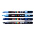 Kit 4 Posca PC-3M Azul, Azul Claro, Azul Marinho, Blue Sky