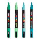 Kit 4 Posca PC-3M Verde, Verde-Claro, Esmeralda, Verde-Água