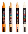 Kit 4 Posca PC-5M Bege, Laranja, Laranja Claro e Damasco Uni Kit 4 Posca PC-5M Bege, Laranja, Laranja Claro e Damasco Uni