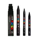KIT 4 Poscas Preta PC-1M. 3M. 5M. 17K Uni-ball Várias Pontas
