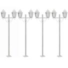 Kit 4 Postes Externos Luminárias 1,95M Bivolt Poste Iluminação 2 Lâmpadas E27 Lente Transparente Kit 4 Postes Externos Luminárias 1,95M Bivolt Poste Iluminação 2 Lâmpadas E27 Lente Transparente