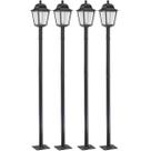 Kit 4 Postes para Iluminação Externa 1,95m Jardim Praça E27 Lente Transparente Soberana Dital