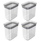 Kit 4 Pote 1,5L Hermetico Organizador Cozinha Transparente