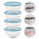 Kit 4 Pote de Plástico Hermético 500ml Marmita C/ Tampa Bowl Redondo Tijela Vasilha Alimentos Kit 4 Pote de Plástico Hermético 500ml Marmita C/ Tampa Bowl Redondo Tijela Vasilha Alimentos