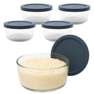 Kit 4 Pote De Vidro Hermético Redondo Com Tampa Marmita Forno Microondas 1650ml Kit 4 Pote De Vidro Hermético Redondo Com Tampa Marmita Forno Microondas 1650ml