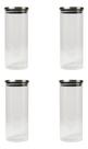 Kit 4 Pote De Vidro Tampa Inox Hermetica Organ 2,2 Multiuso
